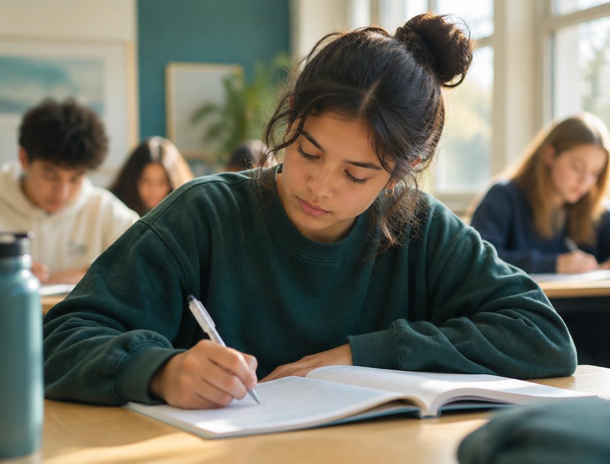 A student working through a workshop exercise